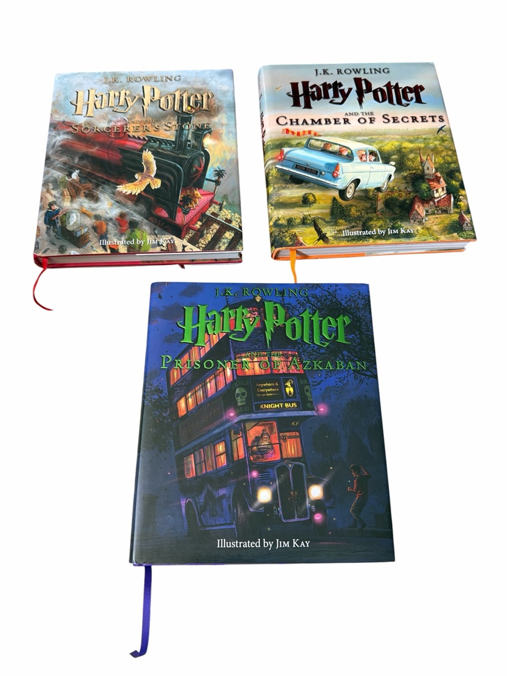 Harry Potter Illustrated Hardcover Books 1-3 Set Jim Kay Excellent Condition